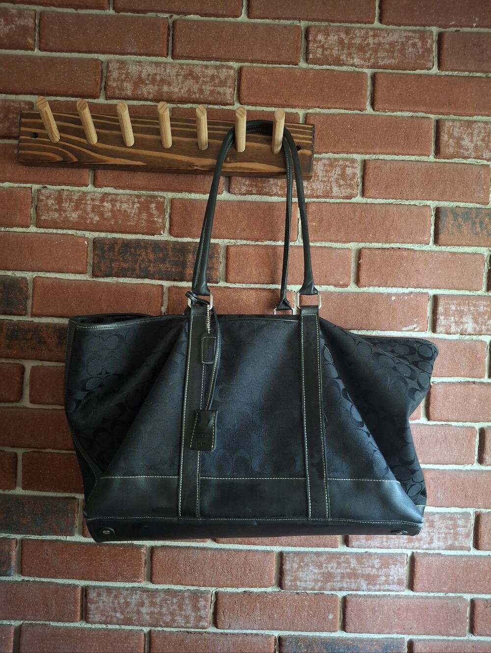 Coach signature canvas black tote Bag